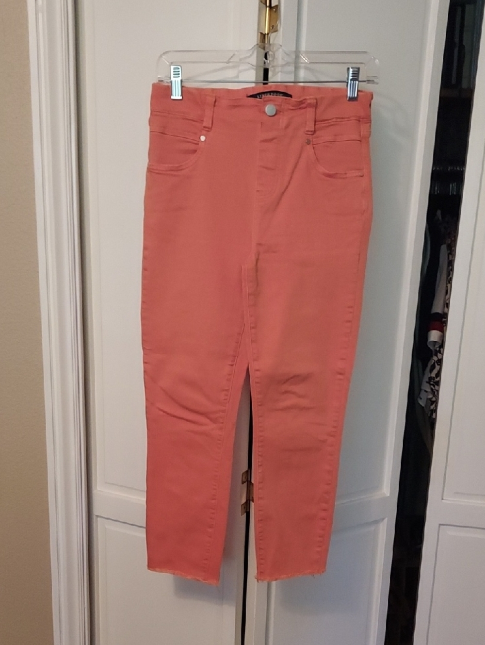 Liverpool Jeans The Skinny Crop Orange Pull On Size 4  27
